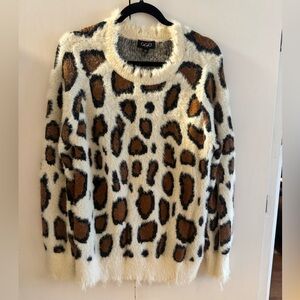 Animal Print Sweater - Cream and Brown